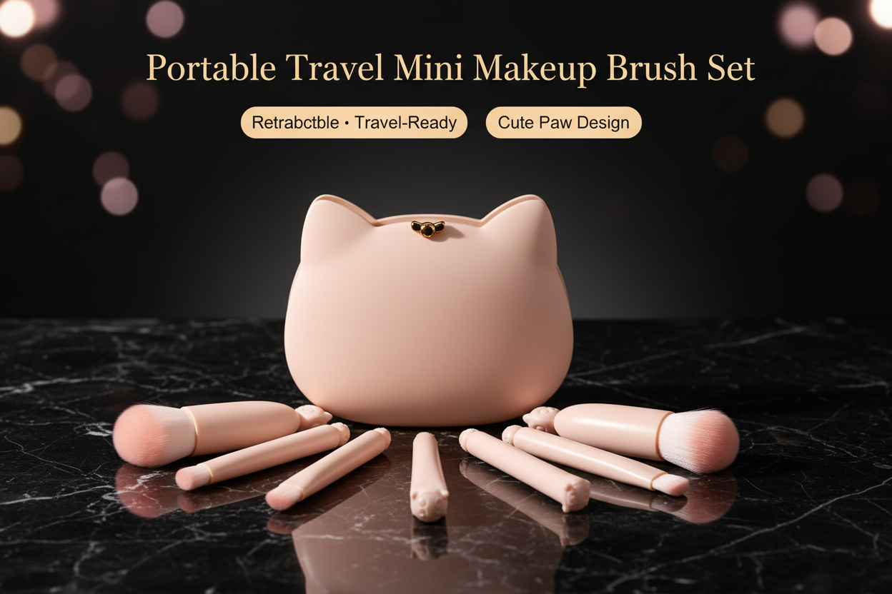SolaraGlow™ Kitty Mini Brush Set